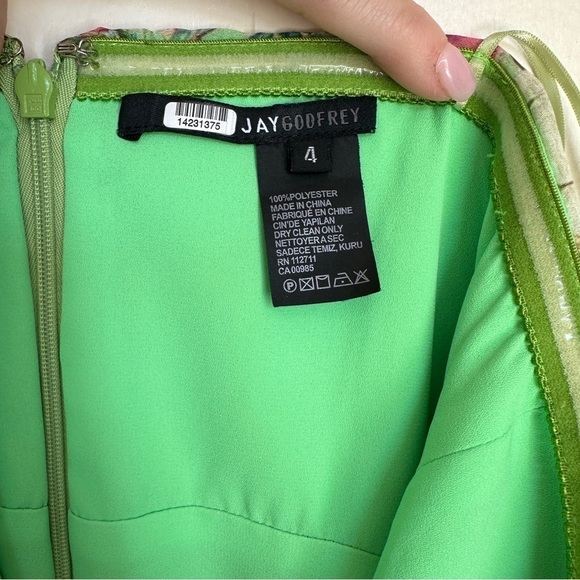 JAY GODFREY Lydia Strapless Green Floral Romper Size 4 - Picture 6 of 9